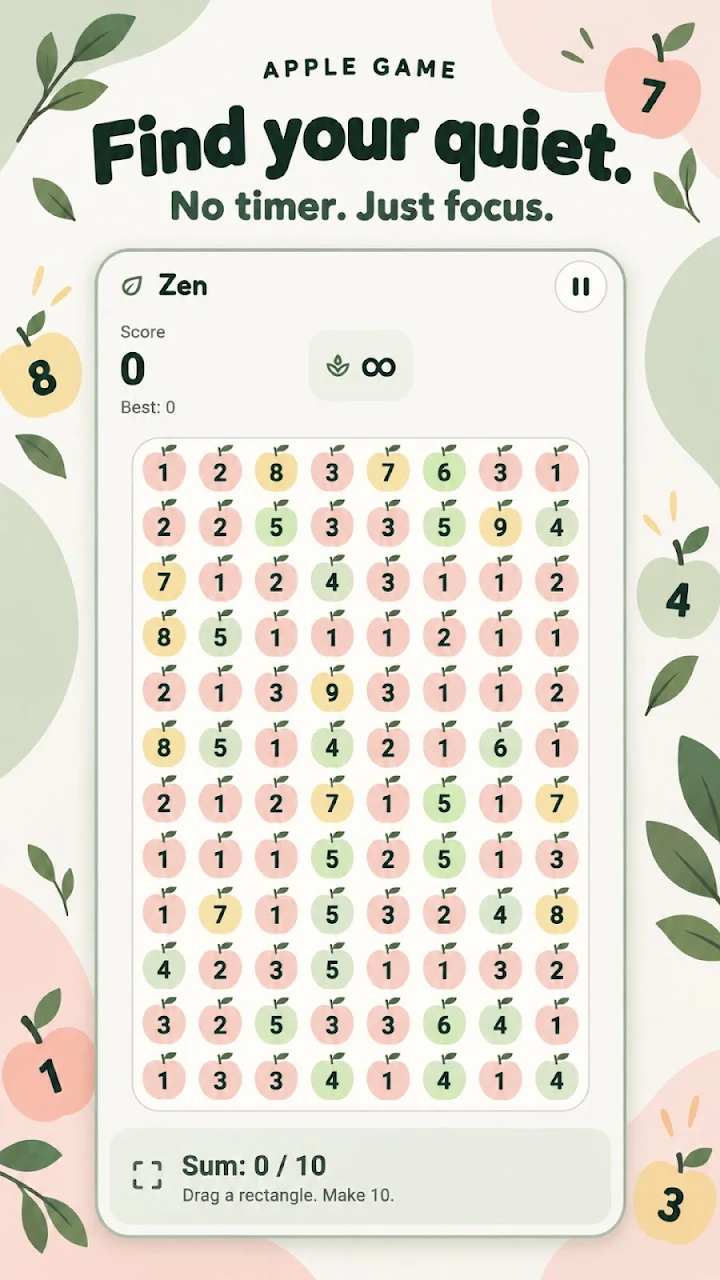 Apple Game: Sum 10 Puzzle Screenshot 4